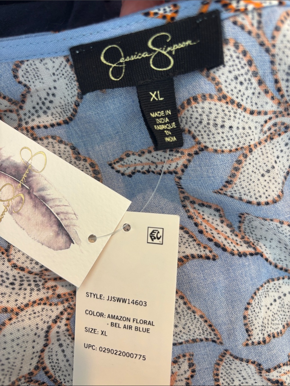 NWT Jessica Simpson Amazon Long kimono Duster in Bel Air Blue